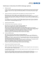 Maintenance instructions for BIRCO drainage systems