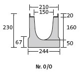 BIRCOlight® Nominal width 150 AS Channels Channel elements with anchoring system I 0.5 % internal inbuilt fall