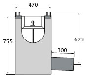 BIRCOdicht Nominal width 150 Outfall units In-line outfall unit with shut-off device | 1-piece