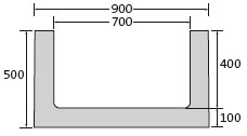BIRCOcanal® Nominal width 700 Channels Supply channels without angles I cast-in mounting rails
