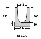 BIRCOslotted steel covers Nominal width 150 AS Channels Channel elements NW 150 AS for slotted steel covers/access covers 4 mm I without inbuilt fall