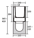 BIRCOslotted steel covers Nominal width 100 Slotted steel covers Access covers I 2-piece I material thickness 4 mm