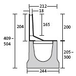 BIRCOslotted steel covers Nominal width 150 AS Slotted steel covers Slotted steel covers I asymmetrical I material thickness 4 mm