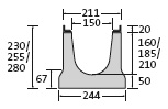 BIRCOlight® with ductile iron angles NW 150 Channels Channel elements with anchoring system I without internal inbuilt fall