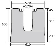 BIRCOmassiv Nominal width 170 Channels Channel elements I without internal fall I with 1-piece hot-dipped galvanized surface protection