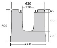 BIRCOmassiv Nominal width 220 Channels Channel elements I without internal inbuilt fall I with 1-piece hot-dipped galvanised surface protection
