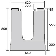BIRCOmassiv Nominal width 220 Channels Channel elements I without internal inbuilt fall I with 1-piece hot-dipped galvanised surface protection
