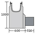 BIRCOsir® Large dimensions Nominal width 320 Outfall units Outfall unit with PEHD socket I 1-piece