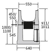 BIRCOsir® Large dimensions Nominal width 420 Outfall units Outfall unit I 2-part