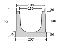 BIRCOslim® Nominal width 150 Channel elements Channel elements without internal inbuilt fall