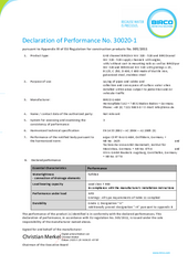 BIRCOsir NW 320 - NW 520 and BIRCOcanal with angles BIRCOpur BIRCOsed / Vers. 11-2025 / DoP 30020-1
