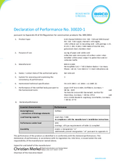BIRCOsir NW 320 - NW 520 and BIRCOcanal with angles / Vers. 12-2023 / DoP 30020-1
