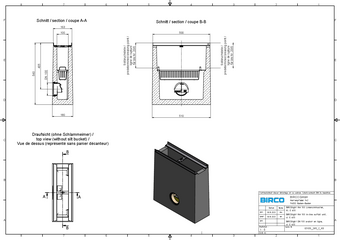 BIRCOlight® with steel angles NW 100 AS outfall unit