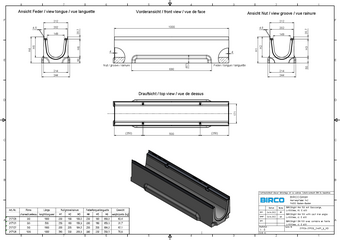 BIRCOlight® with DI angles NW 150 channel, 1 m