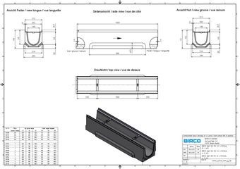 BIRCOlight® with steel angles NW 150 AS channel, 1 m