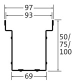 BIRCOtopline® Width 100 Channel elements Channel elements I without visible edge I perforated on one side
