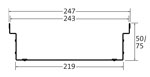 BIRCOtopline® Width 250 Channels elements Channel elements I without visible edge I perforated on one side